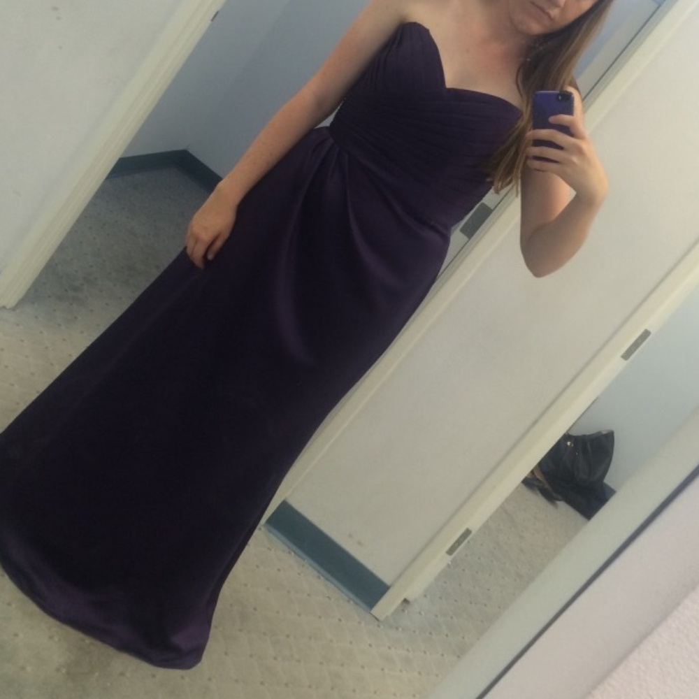 Signature by Alfred Angelo Strapless Bridesmaid Dress Eggplant